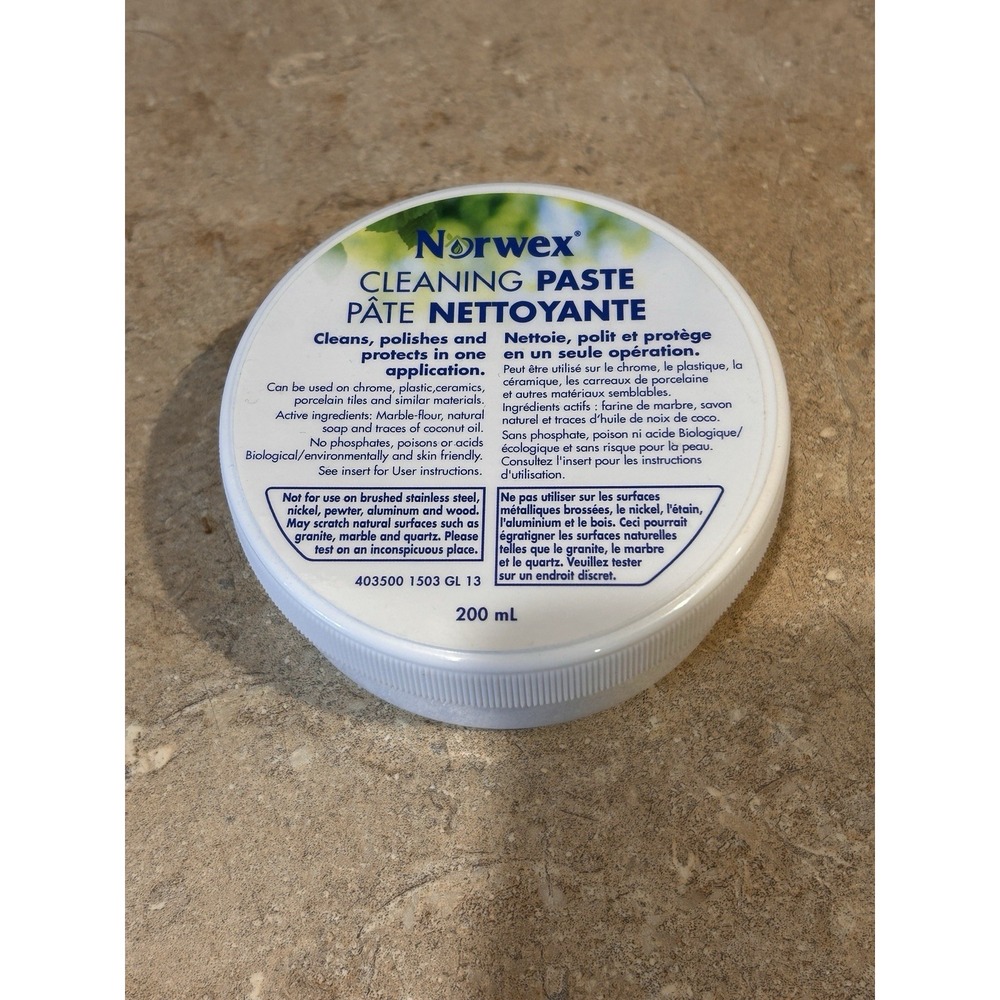 Norwex Cleaning Paste 200ml 6.76 oz Stain Remover Polisher Stovetop Car FoodSafe